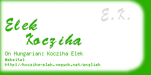 elek kocziha business card